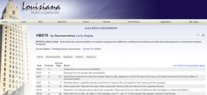 Louisiana: Senate Passes Amended Bill Permitting Doctors to Recommend Medical Cannabis for “Any Condition”