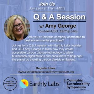 Are you a Colorado company committed to best environmental practices?  Join us for a Q&A Session with Earthly Labs Founder and CEO Amy George