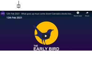 February 12  2021 - What goes up must come down! Cannabis stocks took dramatic dive.