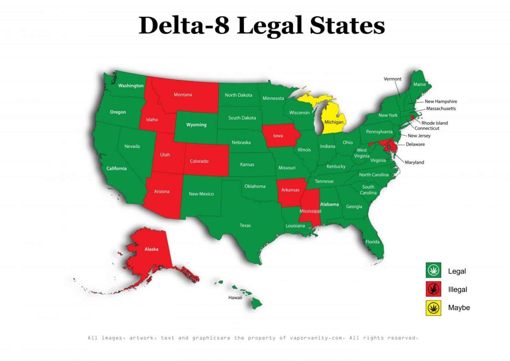 USA Delta8 Legal Map Published Cannabis Law Report