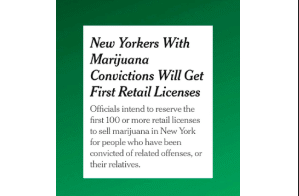 New Yorkers With Cannabis Convictions Prior 31 March 2022 Will get Shot At First 100 Retail Licenses