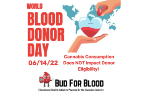 Tomorrow is World Blood Donor Day and Cannabis Rallies For BUD FOR BLOOD Campaign By Posting This Graphic Tomorrow