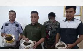 Papua police officers arrested two PNG citizens for allegedly smuggling 51 packages of marijuana from their country into the Indonesian province of Papua