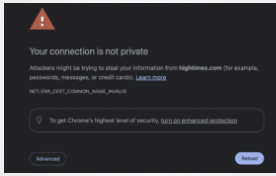 High Times - It's A Small Thing That Is Actually Big Thing - SSL Certificate Not Renewed