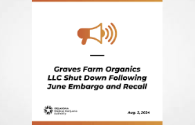 Oklahoma cannabis officials shut down Ardmore farm, suspension comes two months after OMMA issued a recall on products produced by Graves Farm Organics due to pesticide contamination