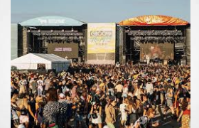 A man has been arrested after he was found in possession of illegal drugs outside a music festival in Adelaide.