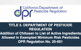 Proposed action will add chitosan to the list of active ingredients permitted in exempted pesticide products