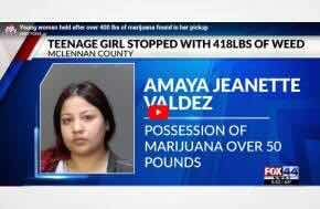 Young woman held after over 400 lbs of marijuana found in her pickup